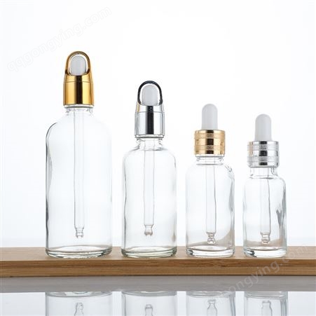 批发透明玻璃精油瓶 调配空瓶滴管分装小样瓶 5-100ml化妆品分装瓶
