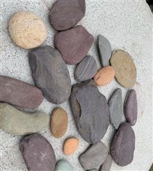 天然河卵石户外铺路贴墙石头鱼缸庭院景观园林造景装饰七彩石