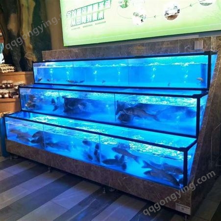 HSA-01娄底定做酒店海鲜缸 饭店制冷玻璃鱼缸制作 海鲜鱼缸工厂