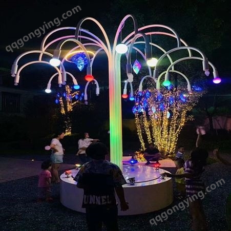 园林景观网红泡泡树互动雕塑厂家彩色发光道具