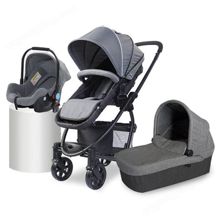 CBL707A高景观三合一婴儿推车双向推行提篮多功能可折叠可坐可躺宝宝推车