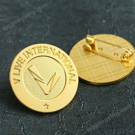 企业个性设计金属胸章定制 可LOGO创意镂空镶嵌荣誉奖章
