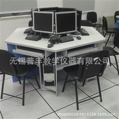 供应六人位电脑桌HP161D 桌面中心为线槽孔位 桌体下配置主机柜