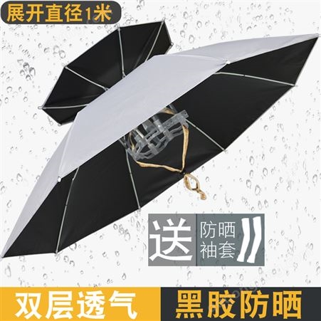 武汉天元2022年钓鱼伞帽头戴式遮阳伞超轻透气头伞帽防紫外线男女