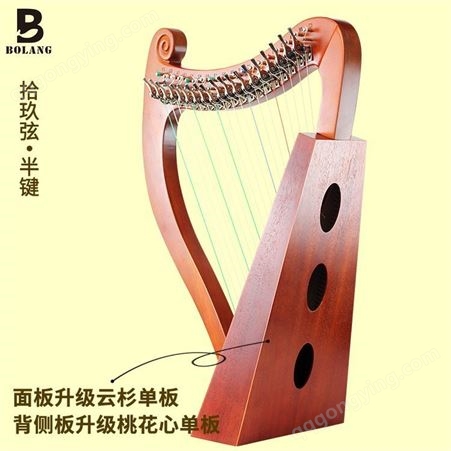伯朗小竖琴15弦19莱雅琴箜篌天使琴小型乐器初学者易学lyre里拉琴