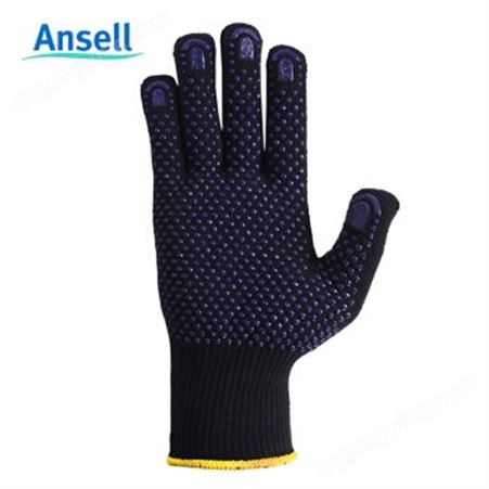 ANSELL/安思尔 76-501 聚酯纤维带PVC点塑手套  ANSELL/安思尔 耐磨防滑舒适耐用PVC点塑手套