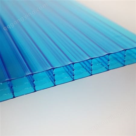 上海 蓝色环保双层PC阳光板车棚耐力板 雨棚板 耐力板8mm  历创 硬虎