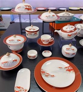 骨质瓷 北欧新中式送礼家用轻奢碗碟套装定制 华耀瓷业