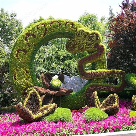 市政广场景区五色草造型绿雕定制 各种特殊形状 宏铭园艺