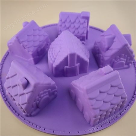 新帆顺硅胶制品 硅胶蛋糕模 硅胶烘焙模 硅胶6连房子蛋糕模