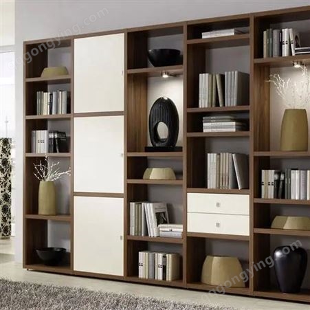 客厅多功能E0级实木颗粒板书柜置物柜定制 找万佳 款式多选