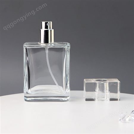 50ml方形玻璃香水瓶旅行补水喷雾瓶便携香水分装瓶喷雾玻璃瓶
