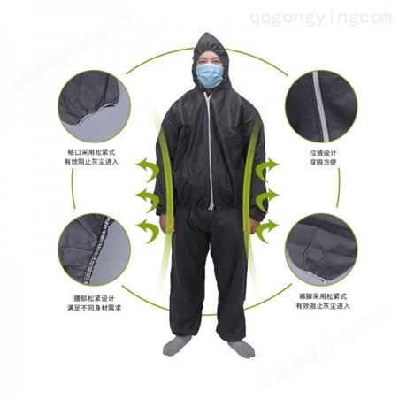 拉链设计韩文分体服  无纺布防护套装工作服